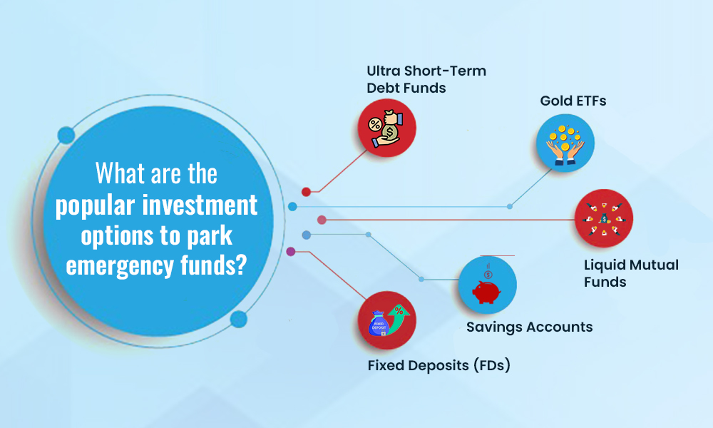 What are the popular investment options to park emergency funds