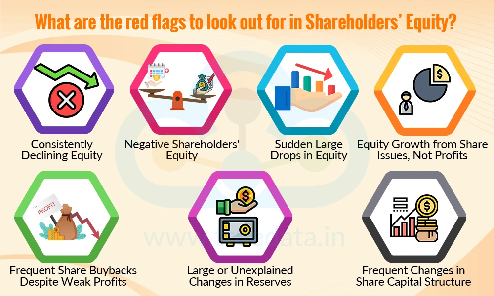 What are the red flags to look out for in Shareholders&rsquo; Equity
