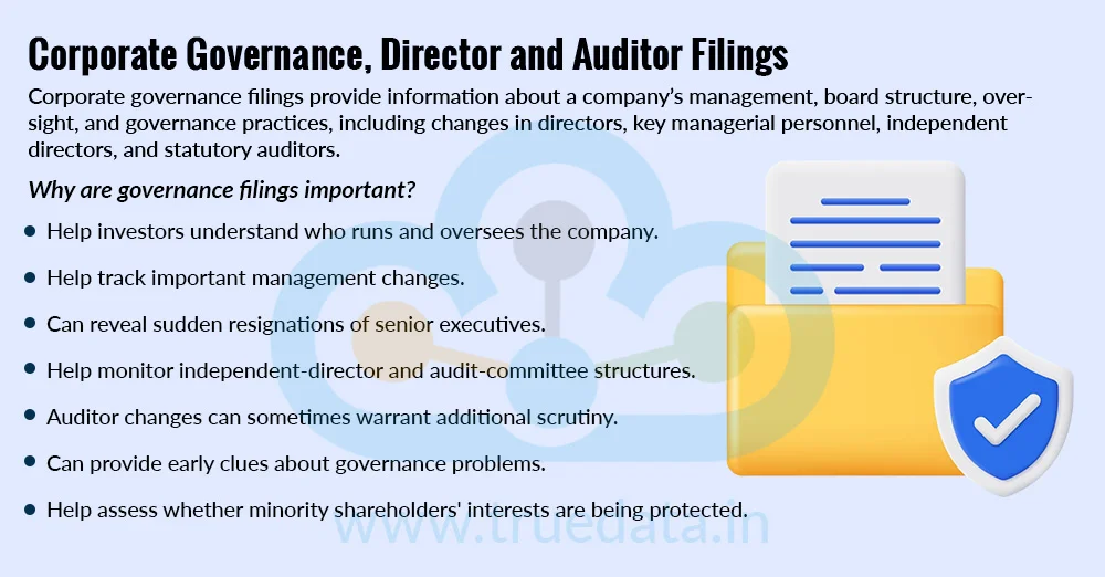 Corporate Governance, Director and Auditor Filings Corporate Governance, Director and Auditor Filings