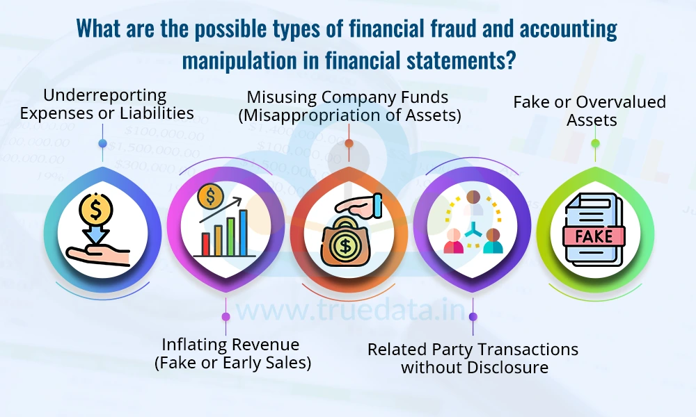 What are the possible types of financial fraud and accounting manipulation in financial statements