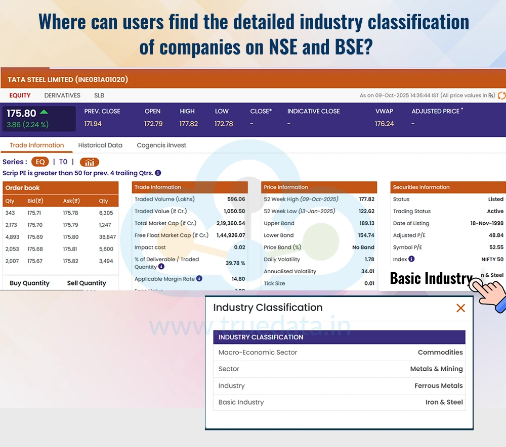 Where can users find the detailed industry classification of companies on NSE Where can users find the detailed industry classification of companies on NSE